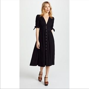 Free People Love of My Life Black Midi Dress NWT